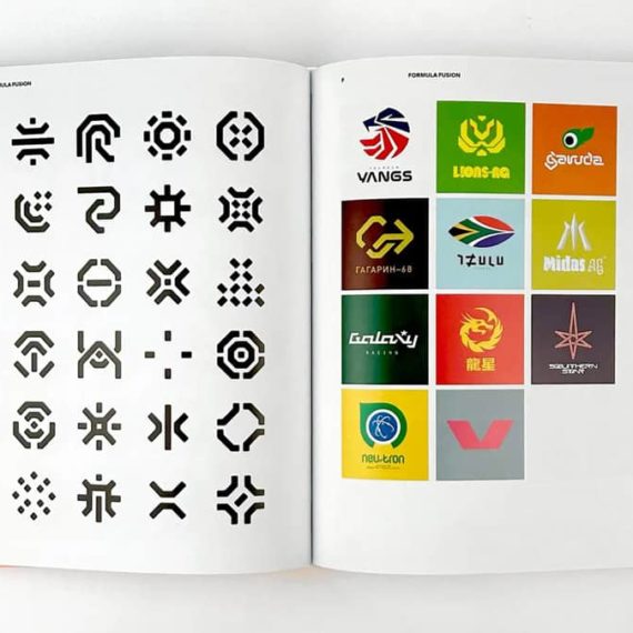 A to Z of The Designers Republic spread with icons