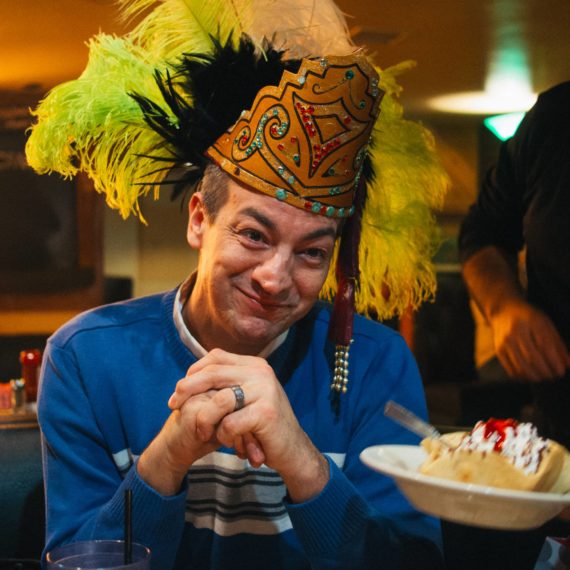 Man celebrates birthday with Mexican food