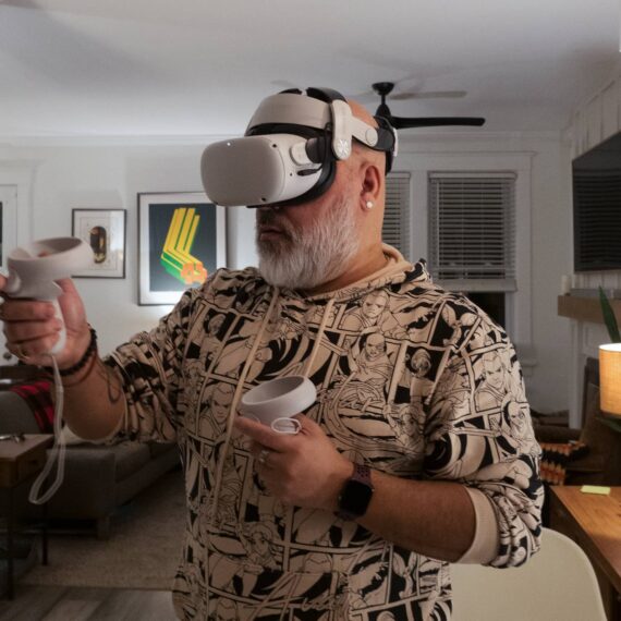 Man with VR headset