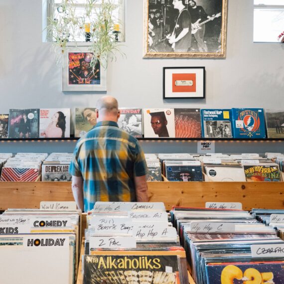 Man browses records